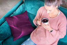 Load image into Gallery viewer, Unique Faux Suede Throw Pillow Raspberry Flame, Pillow Included, Beautiful Decorative Faux Suede Cushions, Unique Luxury Cushions, 4 Sizes