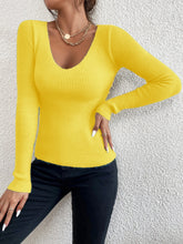 Load image into Gallery viewer, Wardrobe Essential Casual Long Sleeve V Neck Shirt Stretch Soft Fabric 15 Beautiful Colors to Choose S M L