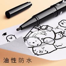 Load image into Gallery viewer, 10 Pcs/set Twin Tip Colored Permanent Art Markers Pens Fine Point Waterproof Oily Black Ink Blue Ink Red Ink Sketchbook Painting School Supplies