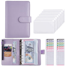 Load image into Gallery viewer, A6 PU Leather Budget Binder Notebook Cash Envelopes System Set,with Binder Pockets for Money Budget Saving Bill Organizer