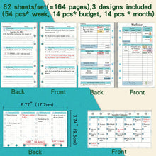 Load image into Gallery viewer, A6 Binder Notebook Refill Pages Inner Page Packs Budget Page Weekly Monthly Ruler Divider Stickers Paper Stationery