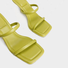 Load image into Gallery viewer, The Perfect Summer Medium High Heel Leather Sandals Square Toe Heeled Slippers Leather/ Leather Suede Uppers for Superior Comfort