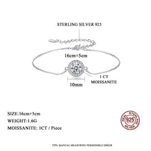 Load image into Gallery viewer, 1Ct Moissanite Diamond Bracelet High Fashion 925 Sterling Silver Moissanite Charm Bracelet For Women Luxury Jewelry
