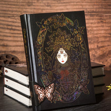 Load image into Gallery viewer, Gothic Retro Butterfly Dream Embossed Bronze Gold Gilded Hand Painted Diary Handbook Notebook Girls Hand-painted Bronzing Color Hardcover Daily Planner Student Designer Stationery