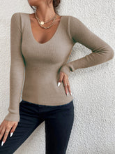 Load image into Gallery viewer, Wardrobe Essential Casual Long Sleeve V Neck Shirt Stretch Soft Fabric 15 Beautiful Colors to Choose S M L