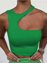 Load image into Gallery viewer, Cut Out Sexy Crop Top Off Shoulder Short Tops Women Irregular Summer Tops Orange Black Khaki Green S-XL