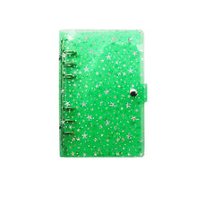 Load image into Gallery viewer, A5 or A6 Binder PVC Shell Gypsophila Sequins Glitter Notebook Cover Diary Agenda Planner Bullet School Stationery