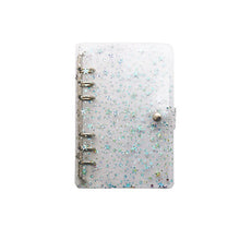 Load image into Gallery viewer, A5 or A6 Binder PVC Shell Gypsophila Sequins Glitter Notebook Cover Diary Agenda Planner Bullet School Stationery