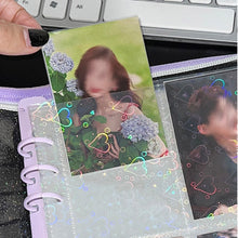 Load image into Gallery viewer, 10 Sheets A5 Laser Series 6 Rings PP 1/2/4 Pockets Binder Postcard Refills Family Wedding Photo Album Sleeves Notebook Card book