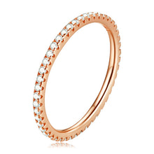 Load image into Gallery viewer, BAMOER 925 Sterling Silver CZ Simulated Diamond Stackable Rings Black White Gold Pink Rainbow Rose Gold Bands for Women