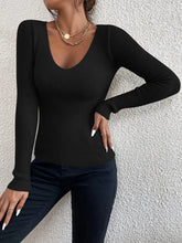 Load image into Gallery viewer, Wardrobe Essential Casual Long Sleeve V Neck Shirt Stretch Soft Fabric 15 Beautiful Colors to Choose S M L