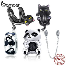 Load image into Gallery viewer, Bamoer Genuine 925 Sterling Silver Cartoon Black Cat Charm Beads Fits Necklace Bracelet & Bangle Pet Pendant DIY Making Gift Fine Jewelry