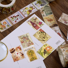 Load image into Gallery viewer, Vintage Stamp Collection and Washi Tape Scrapbooking Stickers Junk Journaling Scrap Booking Stickers Diary Decorative Tapes Washi tape Set