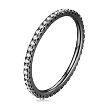 Load image into Gallery viewer, BAMOER 925 Sterling Silver CZ Simulated Diamond Stackable Rings Black White Gold Pink Rainbow Rose Gold Bands for Women