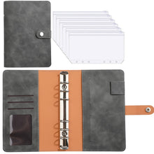 Load image into Gallery viewer, A6 PU Leather Budget Binder Notebook Cash Envelopes System Set,with Binder Pockets for Money Budget Saving Bill Organizer