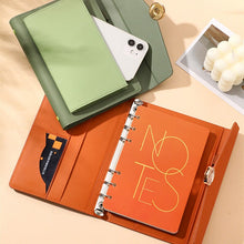 Load image into Gallery viewer, A5 A6 Luxury Loose-leaf Notebook Journal Agenda Planner Organizer 96 Sheets Pu Leather 6 Ring Binder Diary Notebook School Stationery