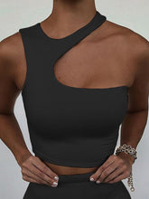 Load image into Gallery viewer, Cut Out Sexy Crop Top Off Shoulder Short Tops Women Irregular Summer Tops Orange Black Khaki Green S-XL