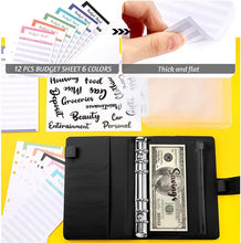 Load image into Gallery viewer, A6 PU Leather Budget Binder Notebook Cash Envelopes System Set,with Binder Pockets for Money Budget Saving Bill Organizer