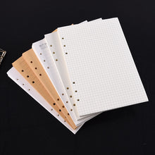 Load image into Gallery viewer, A5 A6 A7 Black Craft White Loose Leaf Notebook Refill Spiral 6 Ring Binder Inner Page Line Dot Grid Inside Paper Stationery