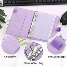 Load image into Gallery viewer, A6 PU Leather Budget Binder Notebook Cash Envelopes System Set,with Binder Pockets for Money Budget Saving Bill Organizer