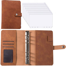 Load image into Gallery viewer, A6 PU Leather Budget Binder Notebook Cash Envelopes System Set,with Binder Pockets for Money Budget Saving Bill Organizer