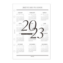 Load image into Gallery viewer, A5 A6 A7 2 Sheets 2023 Calendar Front Page Refill Papers for 6 Hole Binder Organizer Notebook