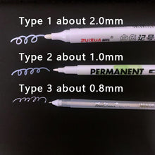 Load image into Gallery viewer, White Gel Pens Pack of 1/3/5 Pcs 2.0mm 1.0mm 0.8mm Oily Waterproof DIY Scrapbooking Graffiti Junk Journaling Sketching Markers Stationery Writing School Supplies