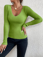 Load image into Gallery viewer, Wardrobe Essential Casual Long Sleeve V Neck Shirt Stretch Soft Fabric 15 Beautiful Colors to Choose S M L