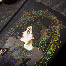 Load image into Gallery viewer, Gothic Retro Butterfly Dream Embossed Bronze Gold Gilded Hand Painted Diary Handbook Notebook Girls Hand-painted Bronzing Color Hardcover Daily Planner Student Designer Stationery