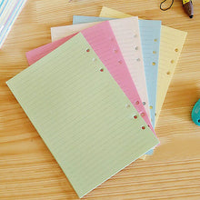 Load image into Gallery viewer, 50 Sheet A5 A6 Loose-leaf Colorful Refill Inner Page Line Blank Grid Inner Page Rulers Envelopes Inside Paper Designer Stationery