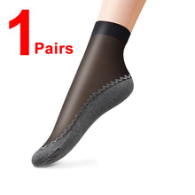 Load image into Gallery viewer, 10Pairs Spring Summer Women Soft Socks Velvet Silk Socks Non-Slip Bottom Splice Transparent Ladies Ultrathin Breathable Sock
