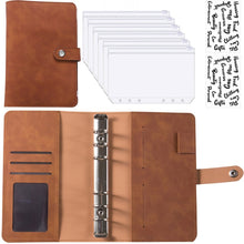 Load image into Gallery viewer, A6 PU Leather Budget Binder Notebook Cash Envelopes System Set,with Binder Pockets for Money Budget Saving Bill Organizer