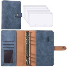 Load image into Gallery viewer, A6 PU Leather Budget Binder Notebook Cash Envelopes System Set,with Binder Pockets for Money Budget Saving Bill Organizer
