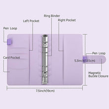 Load image into Gallery viewer, A6 PU Leather Budget Binder Notebook Cash Envelopes System Set,with Binder Pockets for Money Budget Saving Bill Organizer