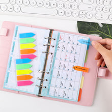 Load image into Gallery viewer, A6 Loose Leaf Notebook Refill Spiral 6 Ring Binder Inner Page Budget Page Weekly Monthly Inside Paper Stationery