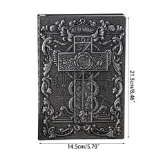 Load image into Gallery viewer, Vintage Embossed Cross Notepad Hardcover Notebook Personal Diary Ribbon Bookmark A5 Journal for Kid Adult Journaling Writing