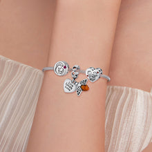Load image into Gallery viewer, Bamoer 925 Sterling Silver Family Maternal Love Baby Feet Mom Heart Charms Pendants for Bracelet Bangle DIY Jewelry