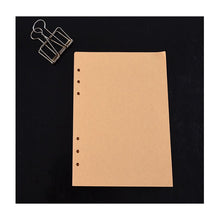 Load image into Gallery viewer, A5 A6 A7 Black Craft White Loose Leaf Notebook Refill Spiral 6 Ring Binder Inner Page Line Dot Grid Inside Paper Stationery