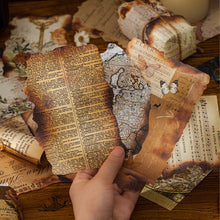 Load image into Gallery viewer, 30pcs Vintage Flowers Burnt Letter Material Paper Retro Light Paper Deco Scrapbooking Collage Background DIY Junk Journaling Diary Craft