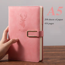 Load image into Gallery viewer, A5 Notebook Ultra-thick Thickened Notepad Business Soft Leather Work Meeting Record Book Office Diary Sketchbook Students Cute