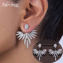 Load image into Gallery viewer, Luxury Elegant Trendy Marquise Flower Paved Crystal Zircon CZ Wedding Drop Earrings Bridal Jewelry