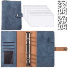 Load image into Gallery viewer, A6 PU Leather Budget Binder Notebook Cash Envelopes System Set,with Binder Pockets for Money Budget Saving Bill Organizer