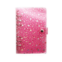Load image into Gallery viewer, A5 or A6 Binder PVC Shell Gypsophila Sequins Glitter Notebook Cover Diary Agenda Planner Bullet School Stationery