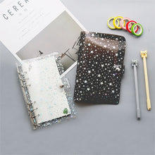 Load image into Gallery viewer, A5 or A6 Binder PVC Shell Gypsophila Sequins Glitter Notebook Cover Diary Agenda Planner Bullet School Stationery