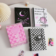 Load image into Gallery viewer, A5 Binder 6 Ring Hard Cover Collection Book Pearl Heart Journal Refills Bandage Postcards Sticker Organizer