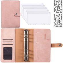Load image into Gallery viewer, A6 PU Leather Budget Binder Notebook Cash Envelopes System Set,with Binder Pockets for Money Budget Saving Bill Organizer