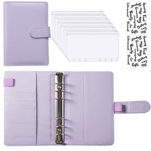 Load image into Gallery viewer, A6 PU Leather Budget Binder Notebook Cash Envelopes System Set,with Binder Pockets for Money Budget Saving Bill Organizer