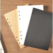 Load image into Gallery viewer, 40Sheet Black A5 A6 6-hole Loose-leaf Refill Inner Page Colored Inner Pages Line Grid Blank Weekly Inside Paper Stationery