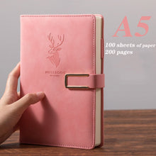 Load image into Gallery viewer, A5 Notebook Ultra-thick Thickened Notepad Business Soft Leather Work Meeting Record Book Office Diary Sketchbook Students Cute