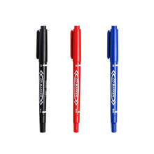 Load image into Gallery viewer, 10 Pcs/set Twin Tip Colored Permanent Art Markers Pens Fine Point Waterproof Oily Black Ink Blue Ink Red Ink Sketchbook Painting School Supplies